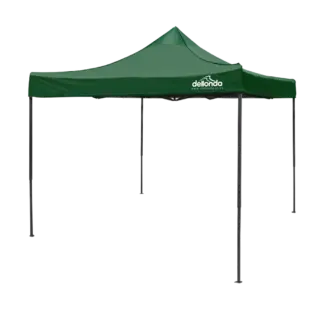 Dellonda Premium 3 x 3m Pop-Up Gazebo, PVC Coated, Water-Resistant Fabric, Supplied with Carry Bag, Rope, Stakes & Weight Bags - Dark Green Canopy [DG132]
