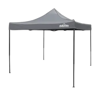 Dellonda Premium 3 x 3m Pop-Up Gazebo, PVC Coated, Water-Resistant Fabric, Supplied with Carry Bag, Rope, Stakes & Weight Bags - Grey Canopy [DG133]