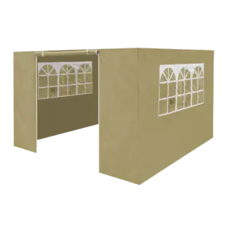 Dellonda Premium Gazebo/Marquee Side Walls/Doors/Windows, Fits 3 x 3m Models - Beige [DG146]