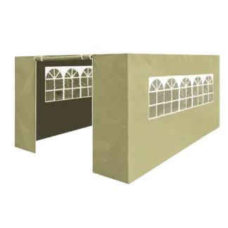 Dellonda Premium Side Walls/Doors/Windows for Gazebo/Marquee, Fits 3 x 4.5m Models - Beige [DG150]