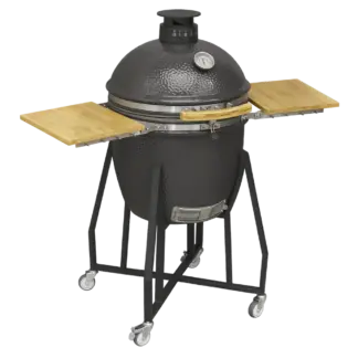 Dellonda Deluxe 22"(56cm) Ceramic Kamado Style BBQ with Wheeled Stand [DG159]