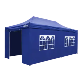 Dellonda Premium 3x6m Pop-Up Gazebo & Side Walls, PVC Coated, Water-Resistant Fabric with Carry Bag, Rope, Stakes & Weight Bags - Blue Canopy - DG173 [DG173]