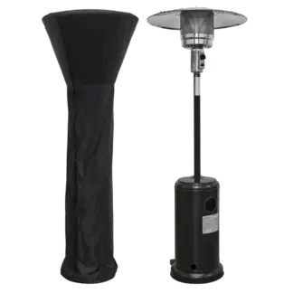 Dellonda Freestanding Gas Patio Heater 13kW with wheels for Commercial & Domestic Use, Supplied with Cover, Black [DG220]