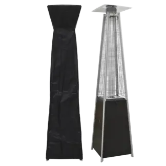 Dellonda Pyramid Gas Patio Heater 13kW for Commercial & Domestic Use, Supplied with Cover, Black [DG224]