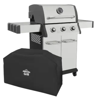 Dellonda 3 Burner Deluxe Gas BBQ Grill with Piezo Ignition & Thermometer & Cover - Stainless Steel [DG230]