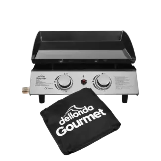 Dellonda 2 Burner Portable Gas Plancha & Cover [DG232]