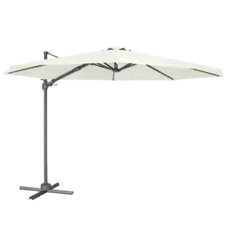 Dellonda Cantilever Parasol with 360° Rotation, Tilt & Cover 3m - Cream [DG268]