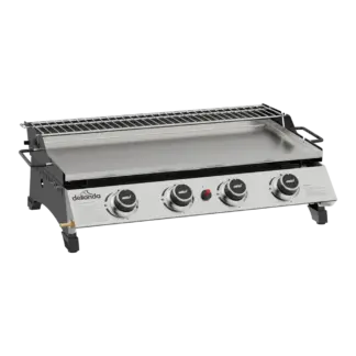 Dellonda 4 Burner Stainless Steel Portable Gas Plancha with Warming Rack 10kW [DG277]