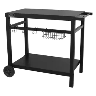 Dellonda Plancha Trolley with Utensil Holder - Black [DG45]