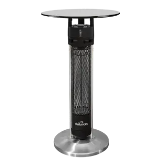 Dellonda Bistro Table with 1600W Heater, 95cm, Black/Stainless Steel [DG63]
