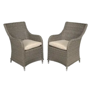 Dellonda Chester Rattan Wicker Outdoor Garden Dining Chairs 2pc [DG64]