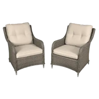 Dellonda Chester Rattan Wicker Outdoor Armchairs 2pc [DG69]