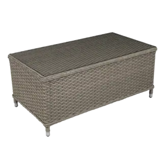 Dellonda Chester Rattan Wicker Outdoor Balcony Table with Tempered Glass Top [DG71]