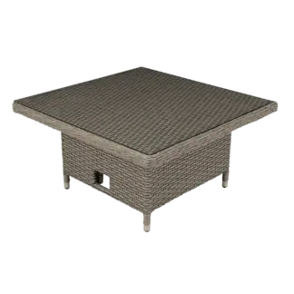 Dellonda Chester Rattan Wicker Adjustable-Height Outdoor Dining Table [DG73]