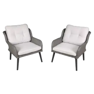 Dellonda Buxton Rattan Wicker Outdoor Chair Set 2pc [DG79]
