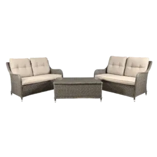 Dellonda Chester Rattan Wicker Outdoor Lounge Set 3pc [DG88]