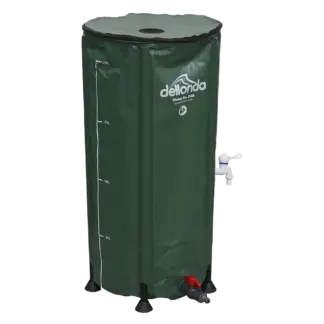 Dellonda Collapsible PVC Garden Water Butt with Zipped Lid & Drain Tap 100L [DG8]