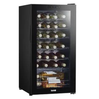 Baridi 28 Bottle Wine Fridge with Digital Touchscreen Controls & LED Light - Black [DH10]