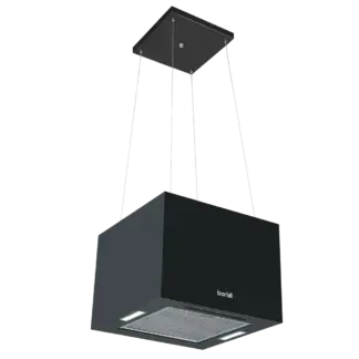 Baridi Square Island Cooker Hood 40cm - Black [DH109]