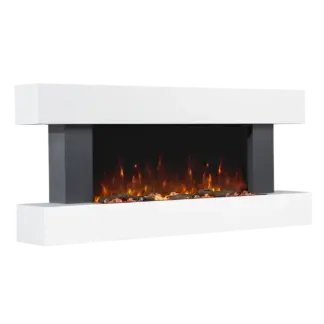 Baridi Wall Mounting Electric Fireplace with LED Flame Effect 52" - Grey [DH112]