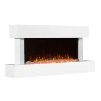 Baridi Wall Mounting Electric Fireplace with LED Flame Effect 46" - White [DH113]