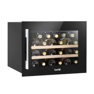Baridi 28 Bottle Built-In Wine Cooler with Touchscreen Controls, Beech Wood Shelves & LED Light - Black [DH205]