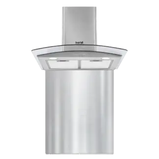 Baridi Curved Glass Cooker Hood with Carbon Filters, LED Lights & Splashback 60cm - Stainless Steel [DH208]