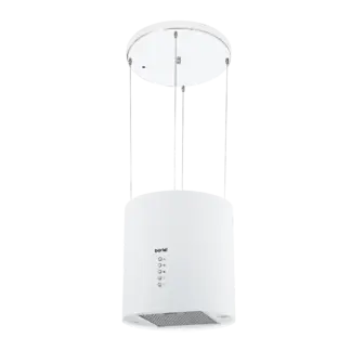 Baridi Round Island Cooker Hood 35cm - White [DH221]