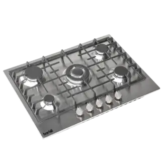 Baridi Gas Hob with 5 Cooking Zones 70cm - Stainless Steel [DH227]
