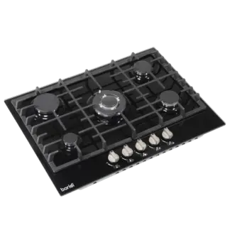 Baridi Gas Hob with 5 Cooking Zones 70cm - Black [DH228]
