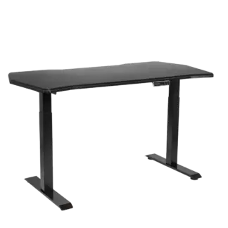 Dellonda Carbon Fibre Effect Electric Height Adjustable Standing Desk, 1400 x 700mm Dual Motor 100kg [DH241]