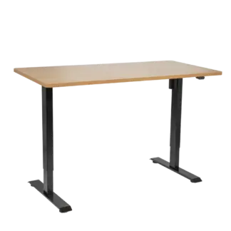 Dellonda Single Motor Ultra-Quiet Adjustable-Height Electric Sit/Stand Desk - Oak Desktop [DH242]