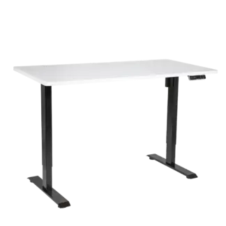 Dellonda White Electric Height Adjustable Standing Desk with Memory, Quiet, 1400x700mm [DH244]