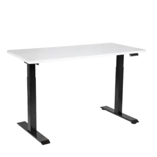 Dellonda White Electric Height Adjustable Standing Desk, 1400 x 700mm Dual Motor 100kg [DH32]