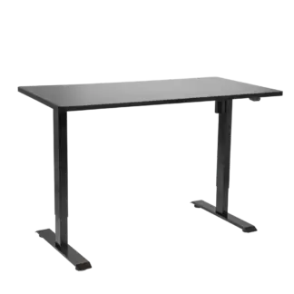 Dellonda Single Motor Ultra-Quiet Adjustable-Height Electric Sit/Stand Desk - Black Desktop [DH38]