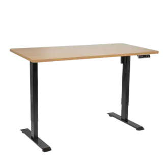 Dellonda Oak Electric Adjustable-Height Standing Desk with Memory, Quiet & Fast 1400 x 700mm [DH41]