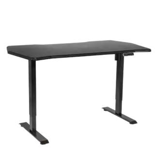 Dellonda Carbon Fibre Effect Electric Height Adjustable Standing Desk with Memory, Quiet, 1400 x 700mm [DH43]