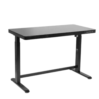 Dellonda Single Motor Ultra-Quiet Electric Desk with Control Panel, USB Port & Drawer - Black Desktop [DH53]
