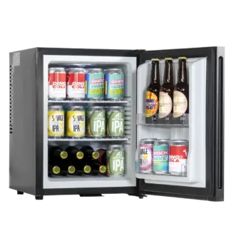 Baridi Mini Drinks & Wine Fridge with Wire Shelves, LED Light & Security Lock 35L - Black [DH58]