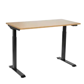 Dellonda Single Motor Ultra-Quiet Adjustable-Height Electric Sit/Stand Desk - Oak Desktop [DH66]