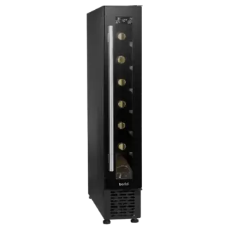 Baridi 7 Bottle Extra-Slim Undercounter Wine Fridge with Digital Touchscreen Controls & LED Light - Black [DH76]