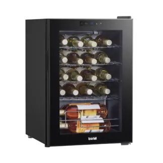 Baridi 20 Bottle Wine Fridge with Digital Touchscreen Controls, Metal Shelves & LED Light - Black [DH8]