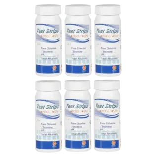 Dellonda 3-in-1 Chlorine, PH & Alkalinity Test Strips x50 Strips - Pack of 6 [DL108]