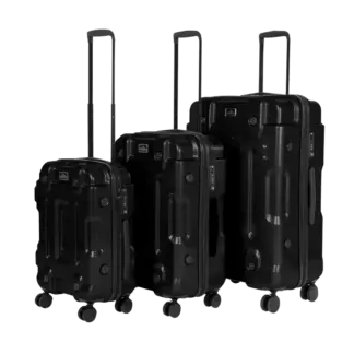 Dellonda Lightweight ABS Luggage Set 3pc - Black [DL10]