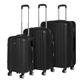 Dellonda Lightweight ABS Luggage Set with TSA Lock - Black [DL11]