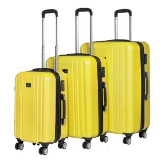 Dellonda Lightweight ABS Luggage Set with TSA Lock - Yellow [DL124]