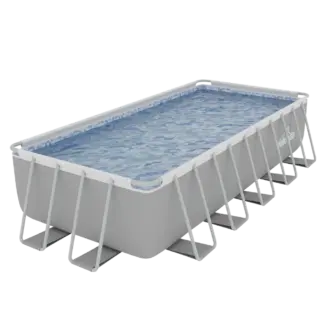 Dellonda Deluxe Steel Frame Rectangular Swimming Pool with Step Ladder & Filter Pump 21ft [DL150]