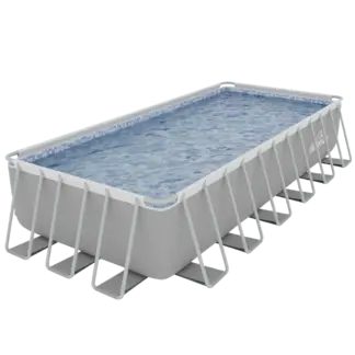 Dellonda Deluxe Steel Frame Rectangular Swimming Pool with Step Ladder & Filter Pump 25ft [DL151]