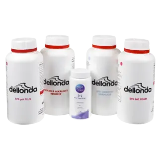 Dellonda Hot Tub/Spa Starter Kit - Chlorine, pH Increaser, Dry Acid, Foam Down & Test Strips [DL62]
