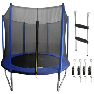 Dellonda Heavy-Duty Outdoor Trampoline with Safety Enclosure Net, Anchors & Ladder 8ft [DL93]